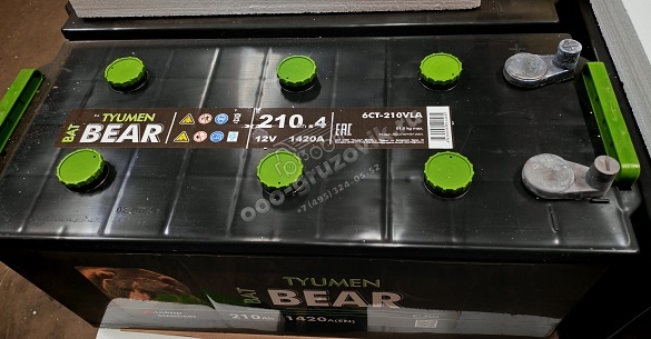 АКБ 6 СТ-210,4 1420А Тюмень BATBEAR (-/+ прямая п.) конус (518х228х238), артикул: 6СТ-210,4