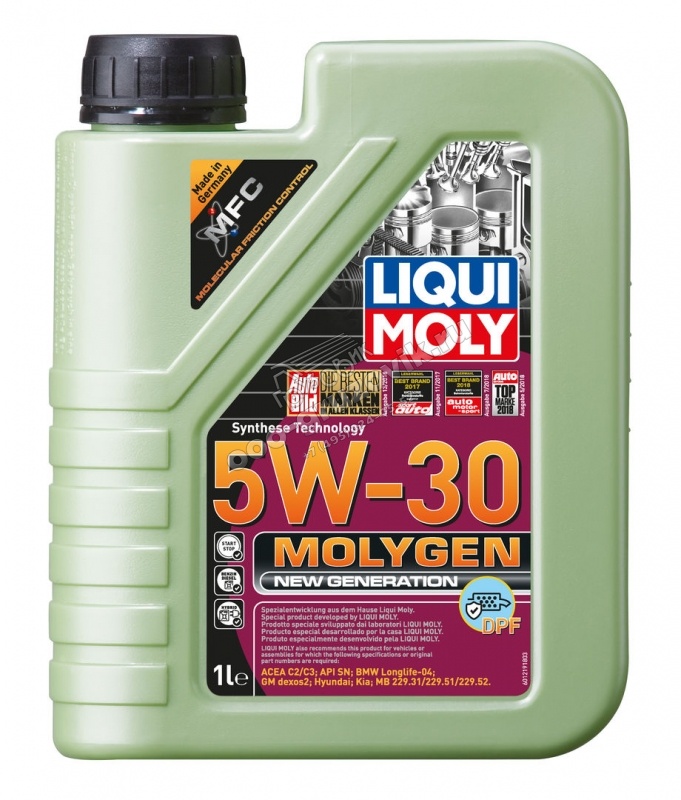 Масло моторное 5W30 LIQUI MOLY Molygen New Generation DPF 5W-30 (синтетика) 1л, артикул: 21224