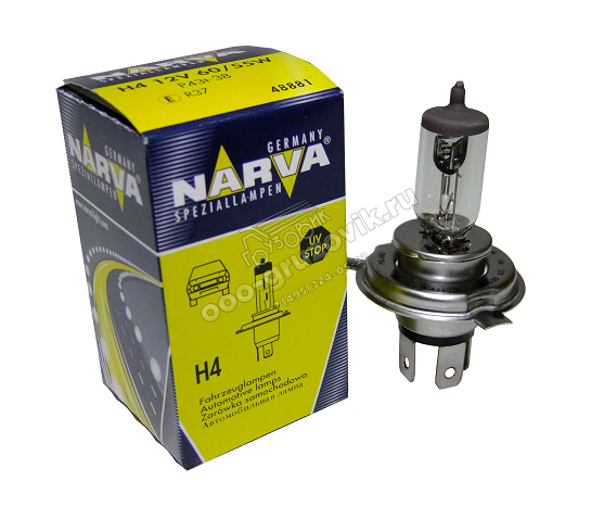 Лампа  галогеновая Н4 12V Р43t 60/55W "NARVA", артикул: 48881